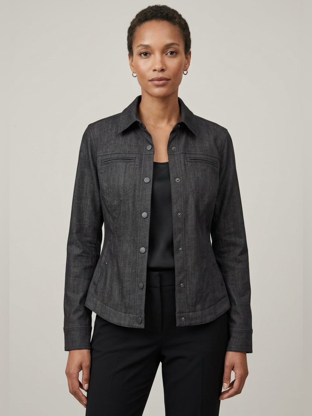 Liverpool Jeans Co Metallic Speckle Jacket Blazer S Snap Front